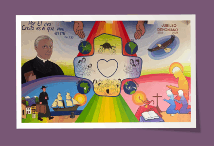 Fresque du Jubilé Dehonien au Chili — Colegio San Juan Evangelista